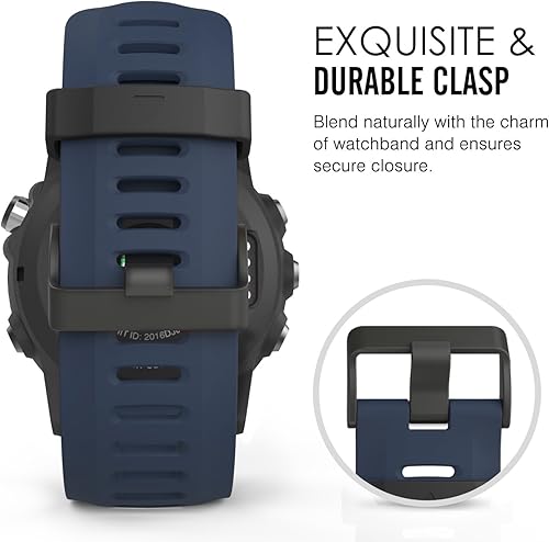 Miniatura 4 de MoKo Correa compatible con Garmin Fenix 3Fenix 5X, correa de repuesto de silicona suave para Garmin Fenix 3Fenix 3 HRFenix 5X5X PlusD2 Delta