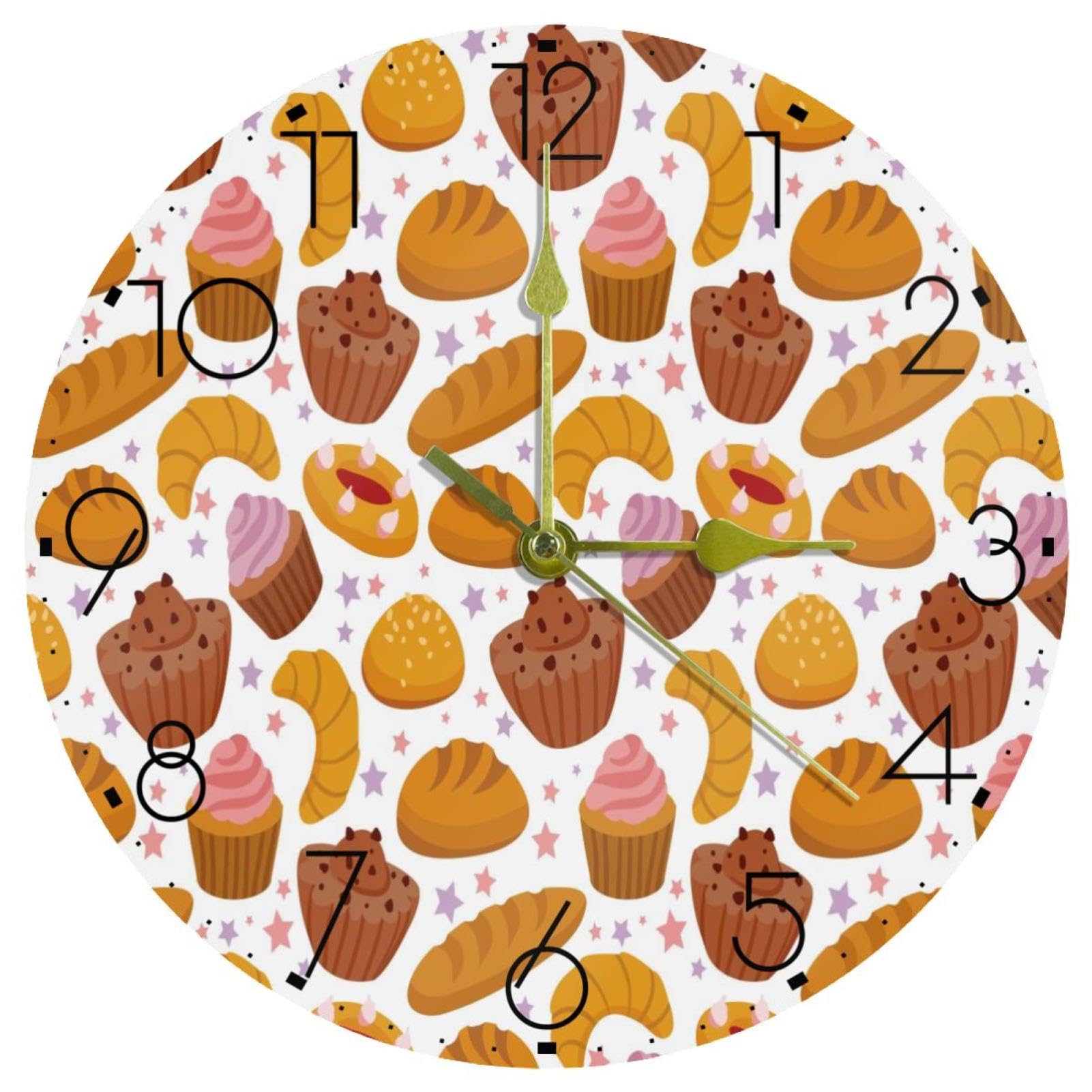 Horloge murale sans tic-tac dotée d'un cadran rond en acrylique pour la chambre