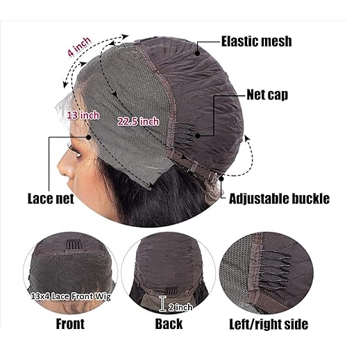 Miniatura 3 de Pelucas de cabello humano de 10 a 30 pulgadas de largo, lacio, rizado, cubierta de cabeza de encaje de 5.1 x 1.6in, red transparente más vendaje