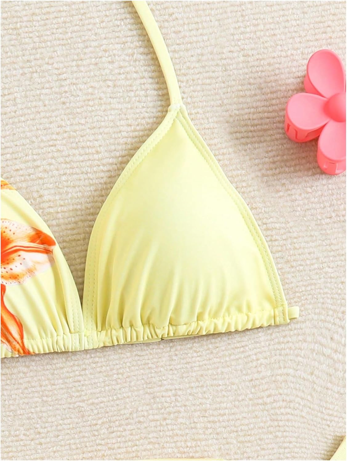 Girl's 3 Piece Swimsuits Floral High Waisted Bikini Bathing Suit with Mesh Coverups Skirt - Image 4