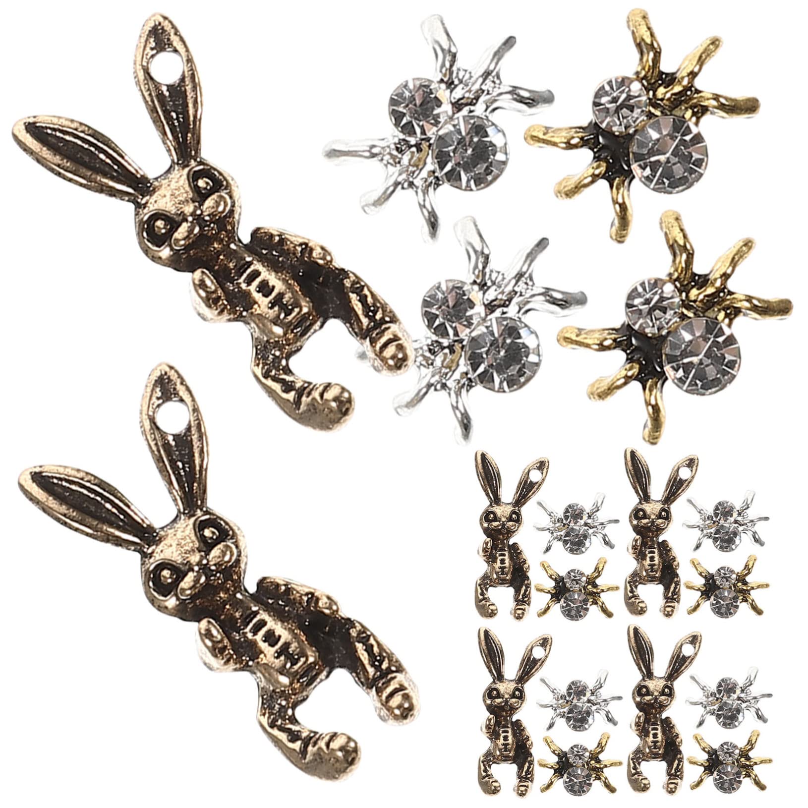 5 Set Gioielli Per Unghie Con Diamanti Charm Per Unghie Accessori Per Unghie Charm Scuri Decorazioni Per Nail Art 3D A Forma Di Ragno Gioielli Per La Decorazione 30 pezzi*5