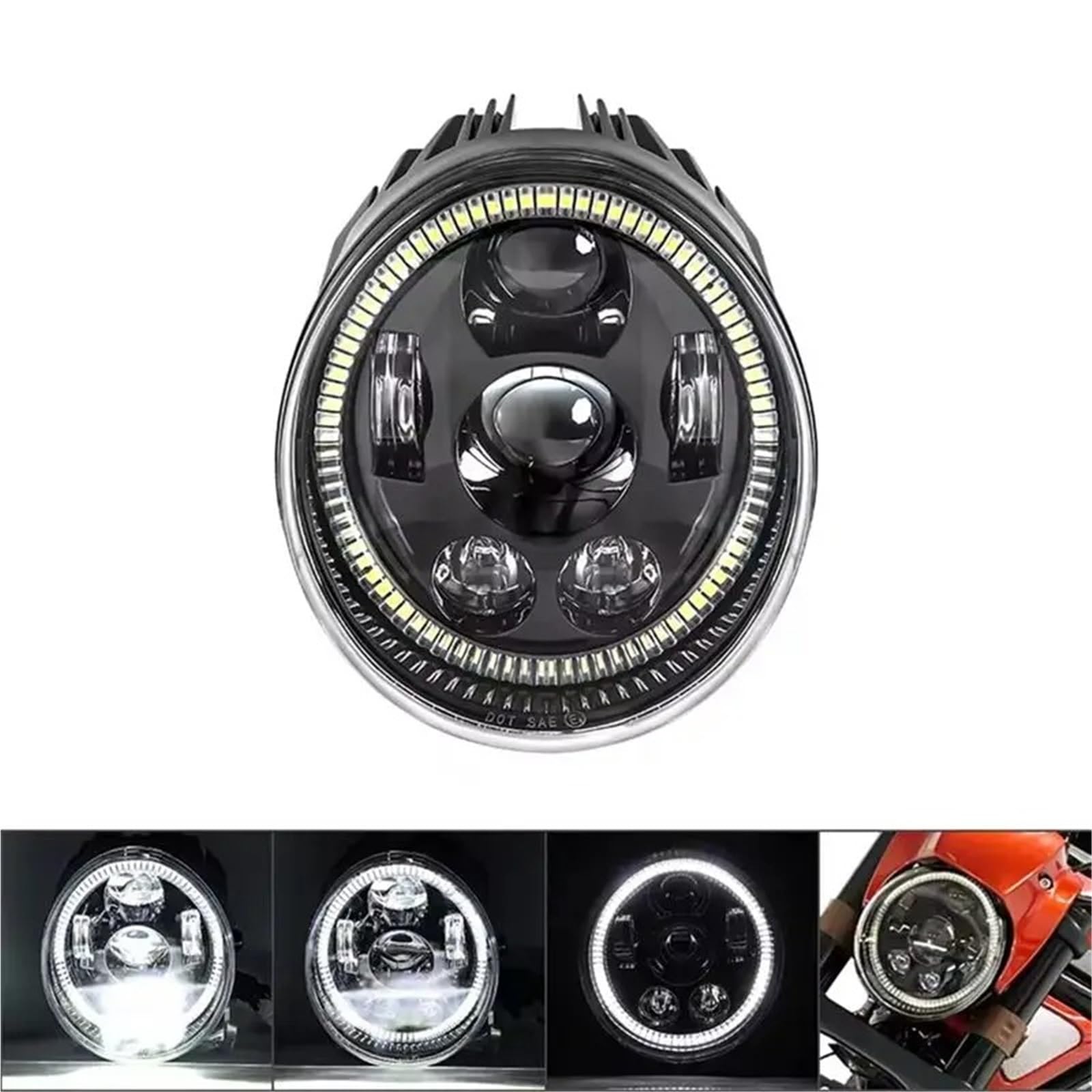 Faro Moto Conjunto para V para Rod para Vrsc para Vrsca para Vrod para Vrscdx Modelos 2002-2016 Faro Delantero LED De Repuesto Moto Faros Delanteros