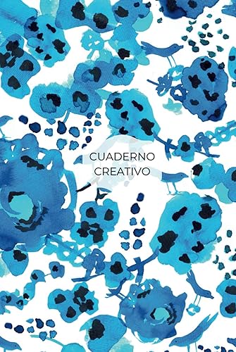 Libreta con un diseño bonito Cuaderno A5 a rayas, cuaderno inteligente,creativo e inspirador.Pajaros,azul,mar. Estampado en acuarela, libreta Bullet