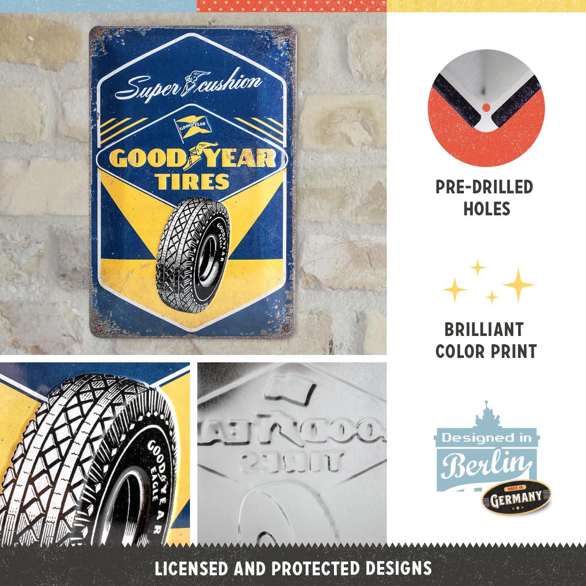 Amazon.com: Nostalgic-Art Retro Tin Sign – Goodyear – Super