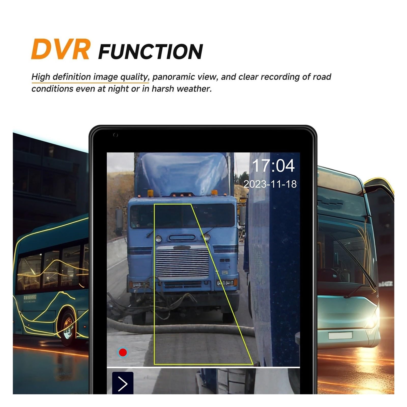 Cámara Aparcamiento Monitor Respaldo DVR 1036 Pulgadas con Dos Cámaras Retrovisor Visión Nocturna Monitoreo Punto Ciego Derecho con BSD para Camión Camara Marcha Atras(None,Derecha)