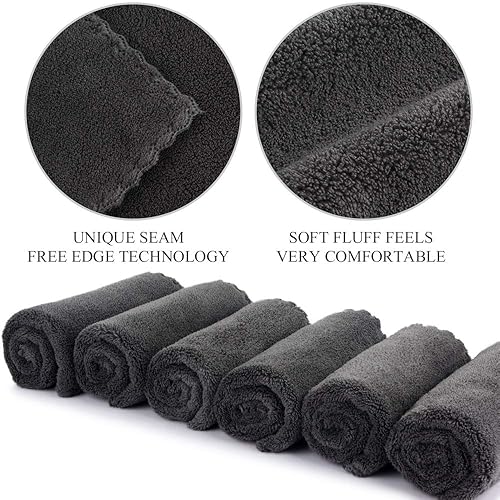 Vista 41 de SUNLAND Toallas faciales de microfibra reutilizables para quitar el maquillaje, paños faciales para baño, 11 x 11 pulgadas, paquete de 6