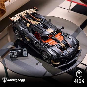 LEGO Technic Koenigsegg Sadair's Spear Megacar - Car Model Kit for Adults - STEM Set w/ V8 Engine, Triplex Suspension & Ghost Mode - Gift Idea for Motorsport Fans - 42232