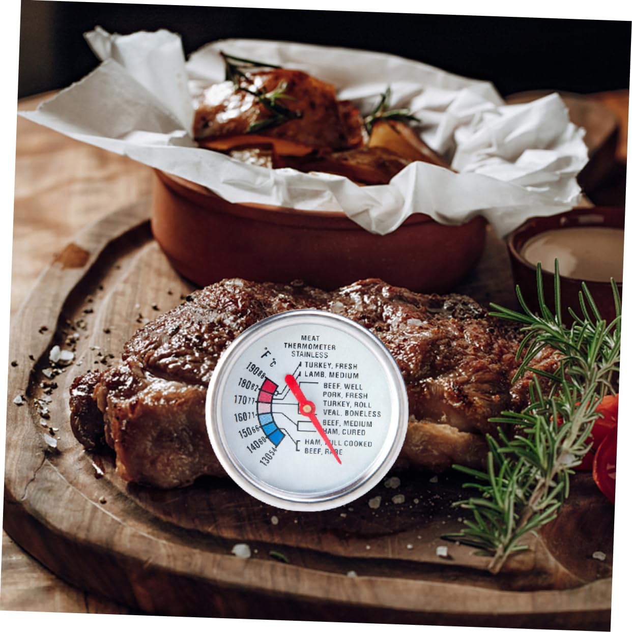 PRETYZOOM 4pezzi Termometro Per Con Sonda Accurata Inossidabile Per Bbq Cucina e Cottura Di Manzo Facile Da Usare e Leggere Per Amanti Della e Competizioni Culinari