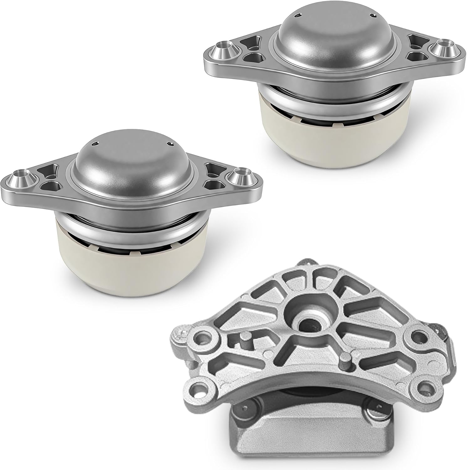 PartsFlow Engine Motor Mount and Transmission Mount Set of 3 Compatible With C300 08-12, C350 08-11, GLK350 10-12 3.0L 3.5L Automotive Replacement Engine Motor Trans Mount Set A4063, A4074