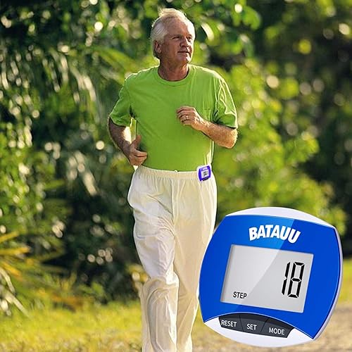 Miniatura 7 de BATAUU El mejor podómetro, podómetro para correr con calorías quemadas y conteo de pasos (verde)