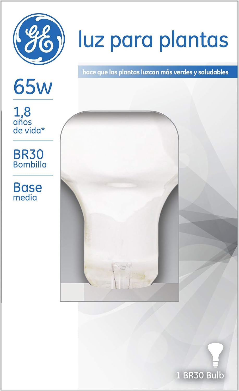 GE Plant Light, 65 Watt, BR30 Bulb Type, Medium Base (1 Pack)