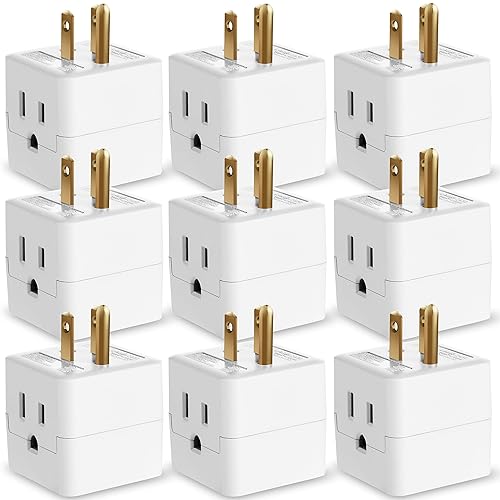 Fosmon 3 Outlet Wall Adapter Cube Tap, 9 Pack, 90