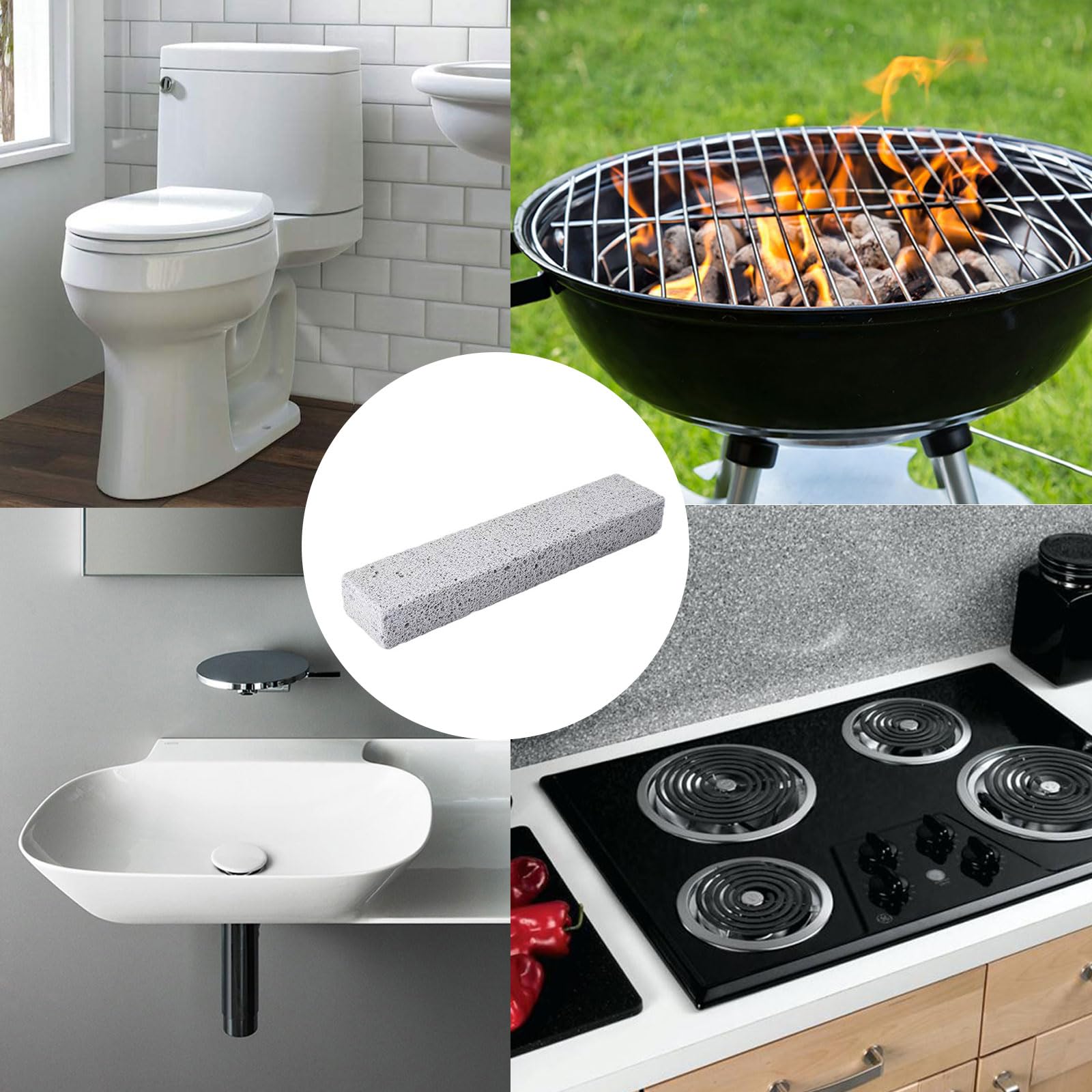 Pietra Pomice per WC, Pietra Pomice Pulizia, Cleaning Block WC, per La Pulizia di WC, Lavelli di Cucina, Piscine, Pareti Piastrellate, Griglie per Barbecue, 10 Pezzi, 15 x 3.5 x 2.5cm