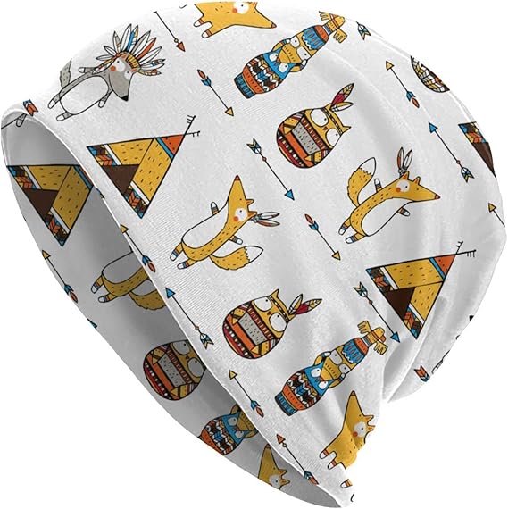Amazon 面白いインディアン動物 ット帽 防寒 防風 帽子 メンズ レディース ニット帽 薄手 ヘッドウェア ニットキャップ ヘルメットインナーキャップ 耳まで隠れる ニット 通販