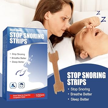 Nasal Strips for Snoring, Advanced Nasal Strips for Snoring Relief & Better Sleep ( 100 Count)- Sweat-Resistant, Skin-Safe, Breathe Right & Enhanced Strips