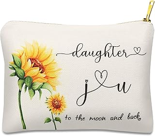 Daughter Gifts from Mother, Blessing Gift for Daughter, Linen Makeup Toiletry Bags, Birthday Christmas Graduation Gifts