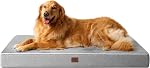 EHEYCIGA Memory Foam Dog Beds for Large Dogs, Crate de lit imperméable orthopédique, Pet Mat avec couverture amovible lavable et fond antidérapant, gris 41 x 27