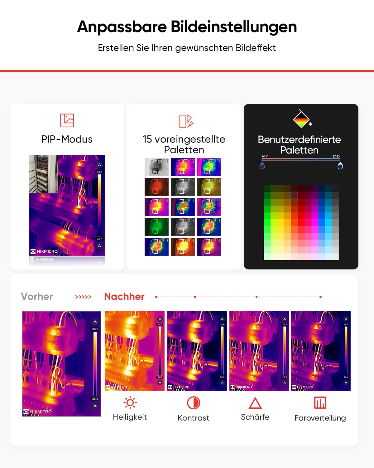 HIKMICRO Wärmebildkamera Mini2PlusV2 512 x 384 SuperIR, Manuell fokussierende Thermal Camera Kompatibel mit iOS und Android, 256 x 192 IR-Auflösung, 25Hz, USB-C/Lightning(unterstützt iPhone 15/16)