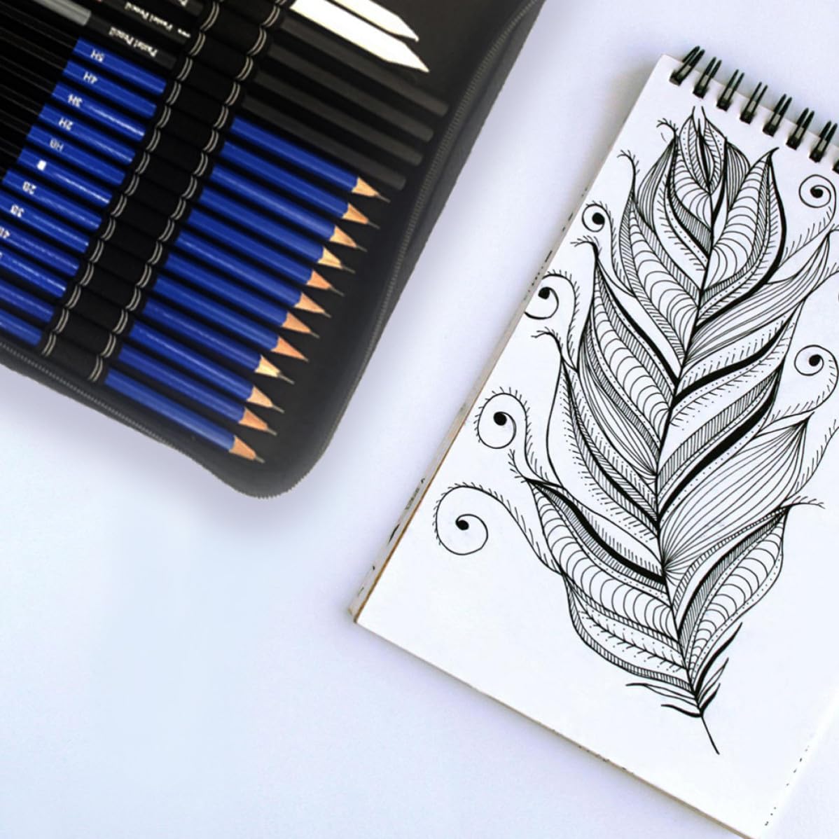 Set da Disegno Professionale 72 Pezzi Matite Colorate e Carboncino, Facile da Temperare, in Legno, per Pittura e Libri da Colorare per Adulti