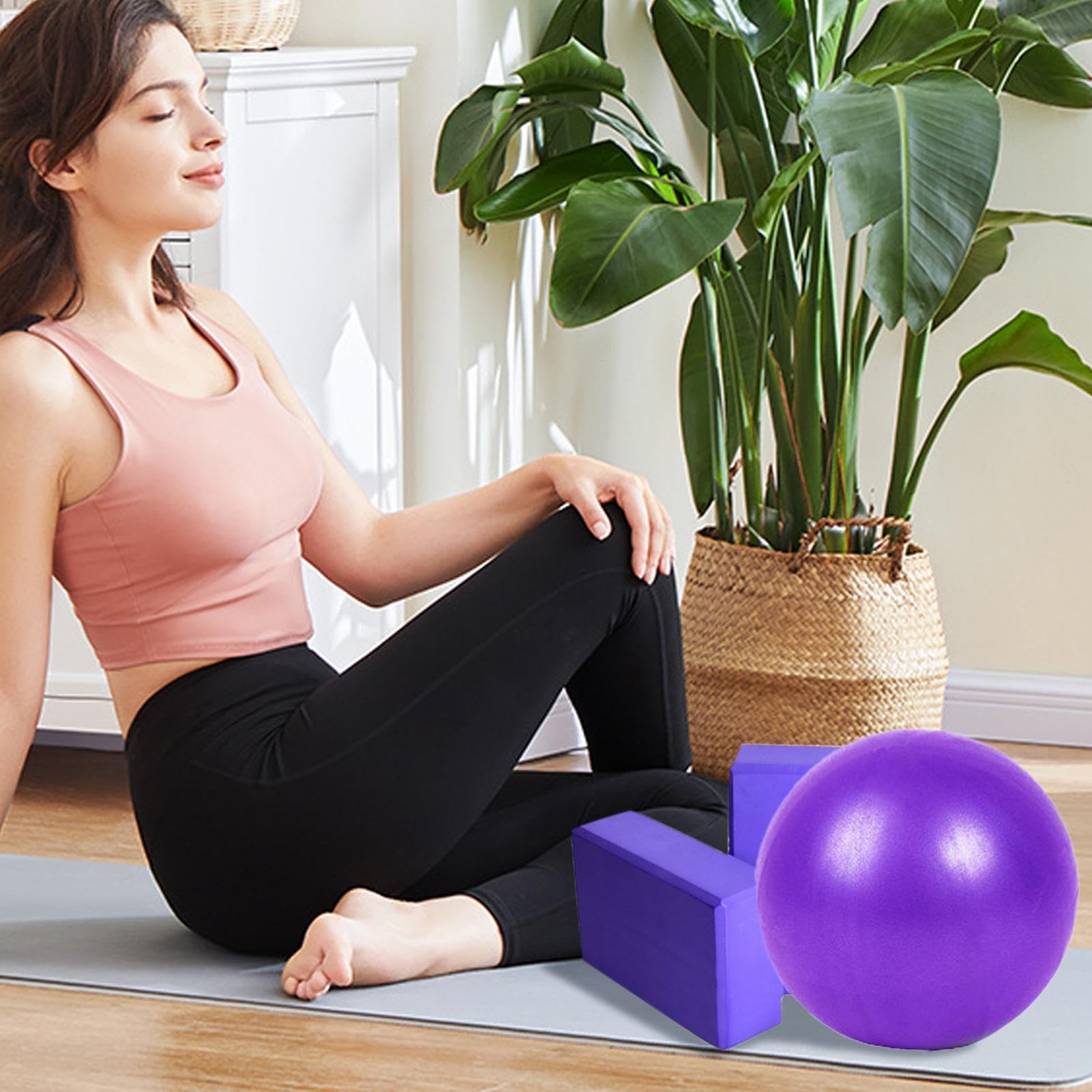 Yoga -Kits für Heimtraining, Yoga Kit Yogamatte mit Tragetasche | Beinhaltet Widerstandsband, Stretchband, Trainingsgeräte für Pilates und Fitness