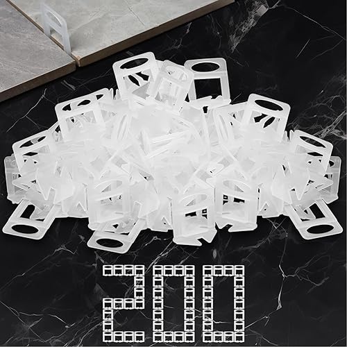 Storystore Sistema de nivelación de azulejos, espaciadores niveladores de azulejos, 200 clips espaciadores de nivelación de piezas, espaciadores de