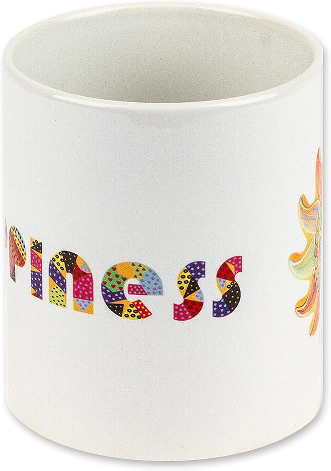 NOVICA Artisan Handmade Ceramic Mug Folk Art Sun from Mexico White Tableware Dinnerware Mugs Cups Moon [3.9in H x 4.7in W x 3.1in D 10 Oz.] ' Happiness'