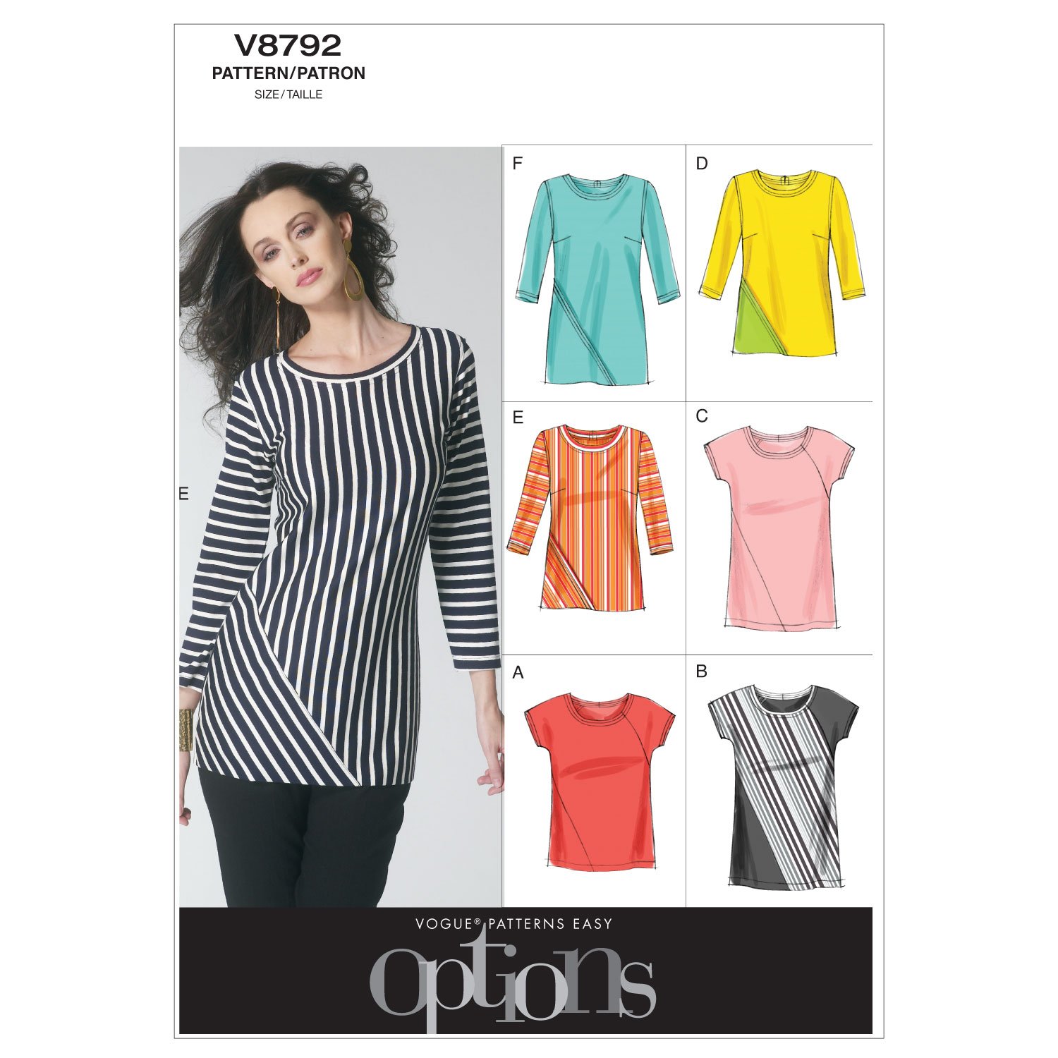 Patron de couture Top Jeune Femme Vogue Patterns A5 pour ajuster votre haut