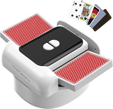 GIRAVO Automatic Card Shuffler for 12 Decks, Rechargeable 2600mAh, One-Click Auto & Manual Modes, Fast Quiet Shuffling, Portable Casino Card Shuffler for Poker-Size Playing Cards, USB-C Charging