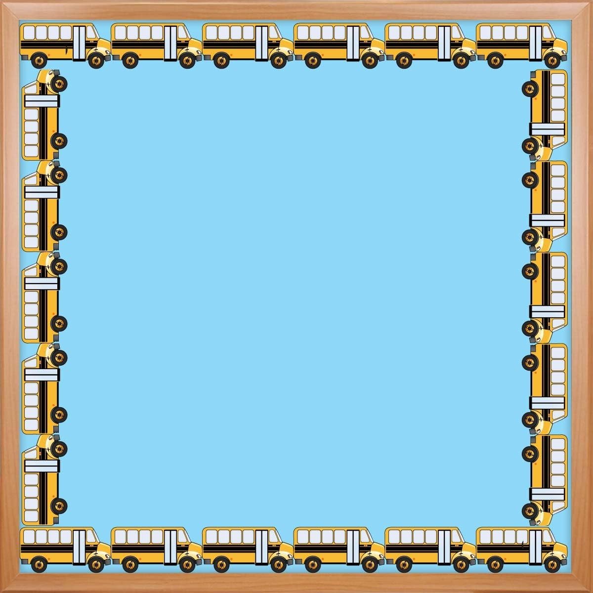 Hygloss Products, Inc 33660 Hygloss Products School Bus Die-Cut Bulletin Board Border – Classroom Decoration – 3 x 36 Inch, 12 Pack