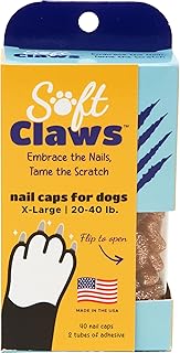 Soft Claws Nail Caps for Dogs with Non-Slip Design - 40 Dog Nail Covers for Long-Lasting Protection of Floors and Furniture - Sparkle Pink, X-Large