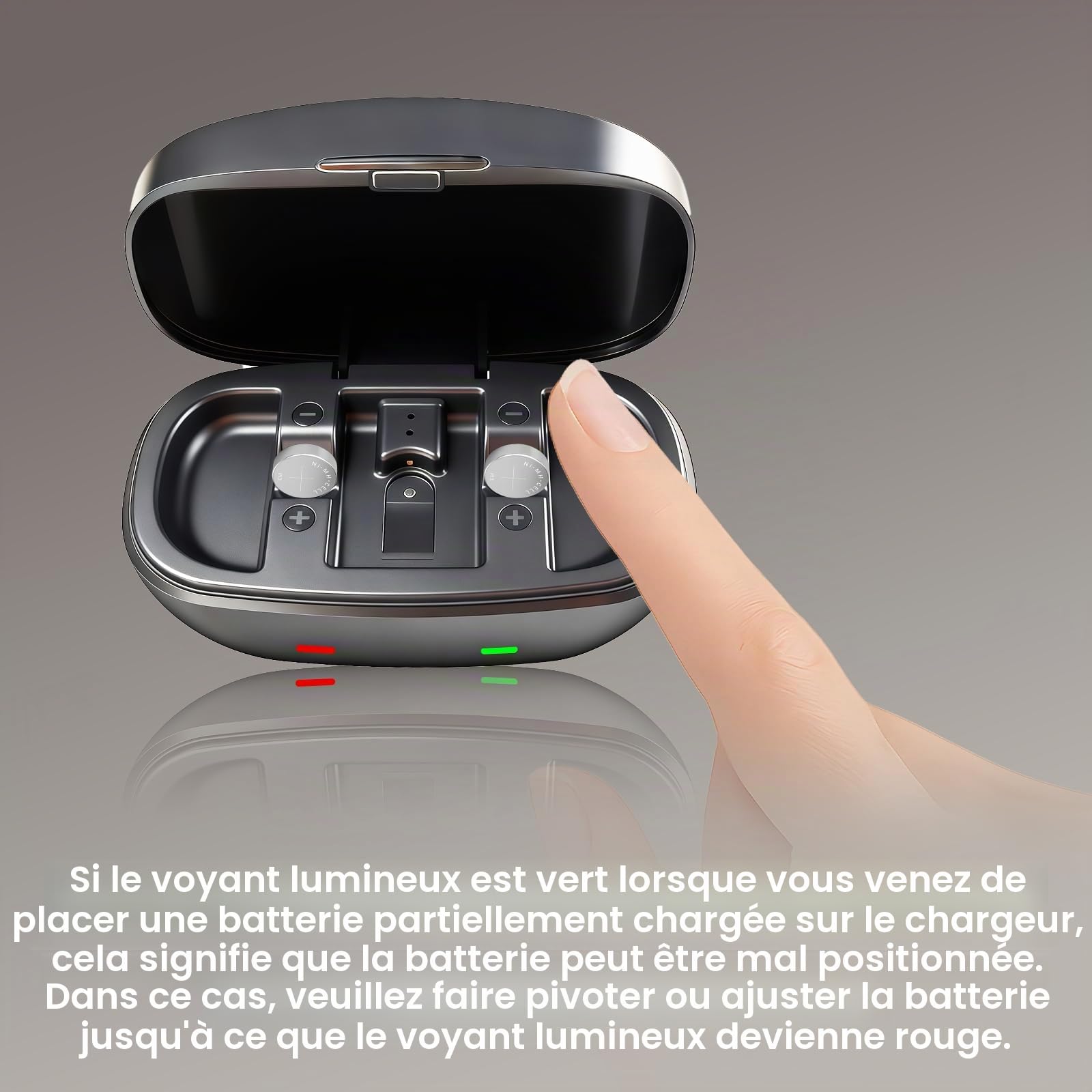 Batteries rechargeables 312 pour appareils auditifs et chargeur USB-C avec 4 cellules, alimentation longue durée pour appareils auditifs Bluetooth et non Bluetooth, étui compact portable
