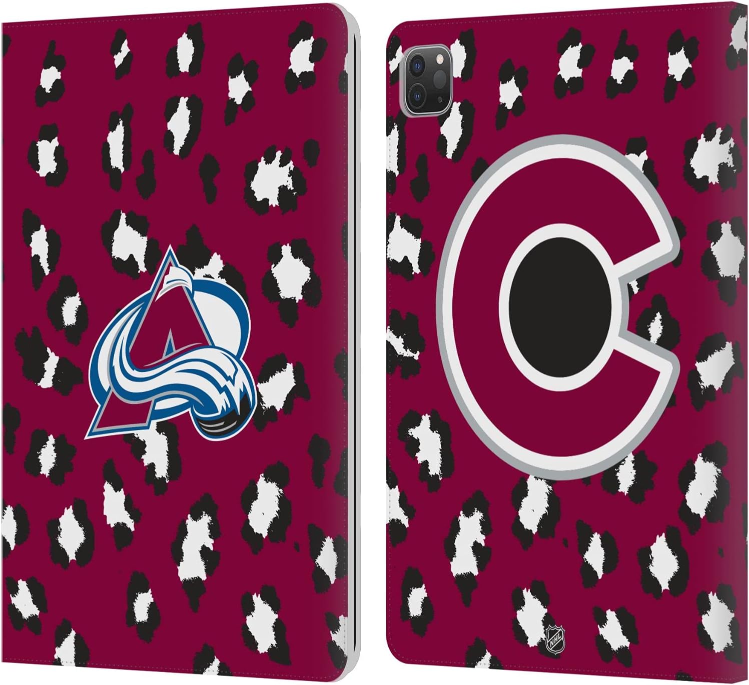 Head Case Designs Officially Licensed NHL Leopard Patten Colorado Avalanche Leather Wallet Case Compatible with Apple iPad Pro 11 2020/2021 / 2022