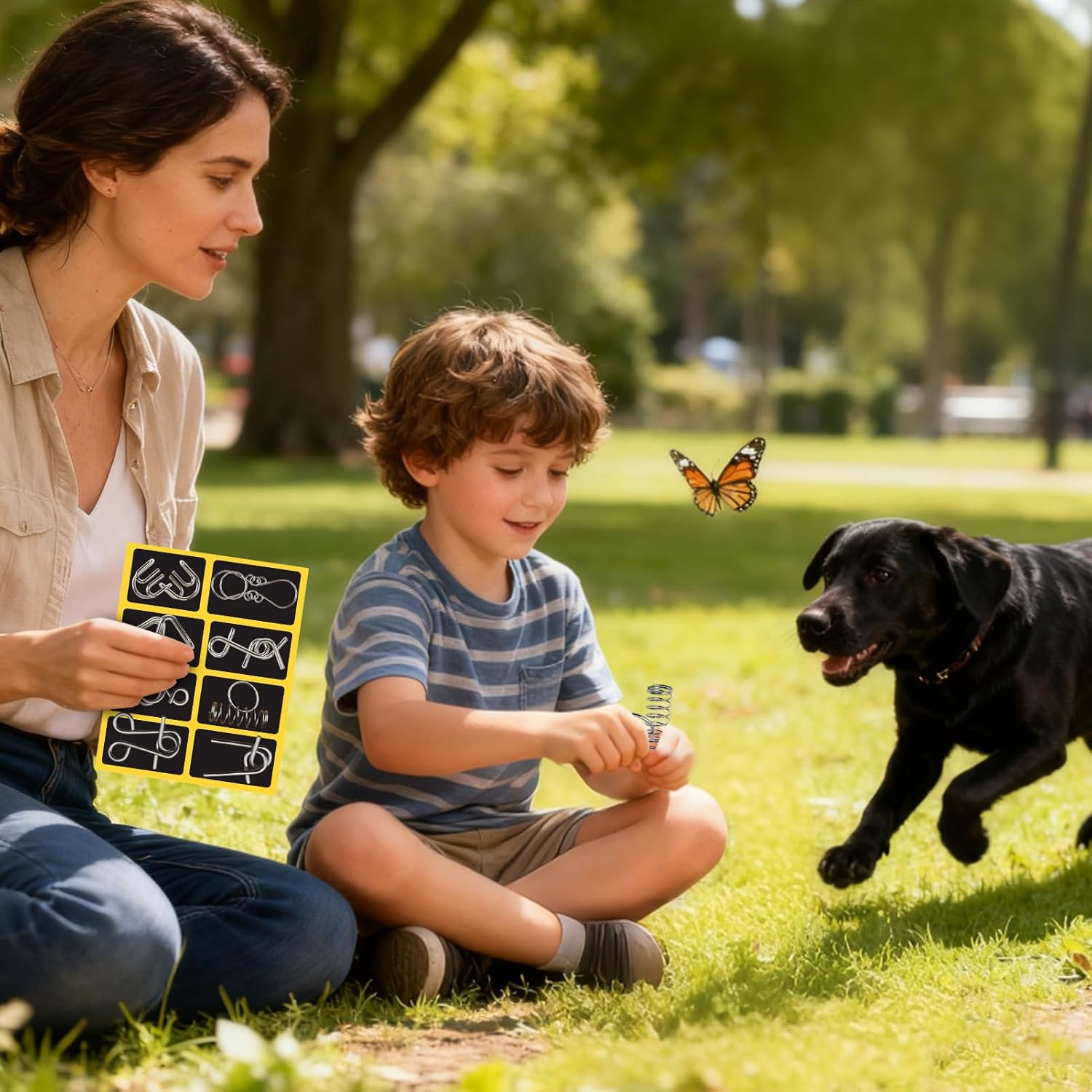 Puzzle- Metal Wire Puzzle Set | Metal, 18x14x2cm, Silver Brain Teasers for Kids Teens Adults, Educational Intelligence Toy, Critical Thinking Challenge, Party Favors, Stocking Stuffer Gift