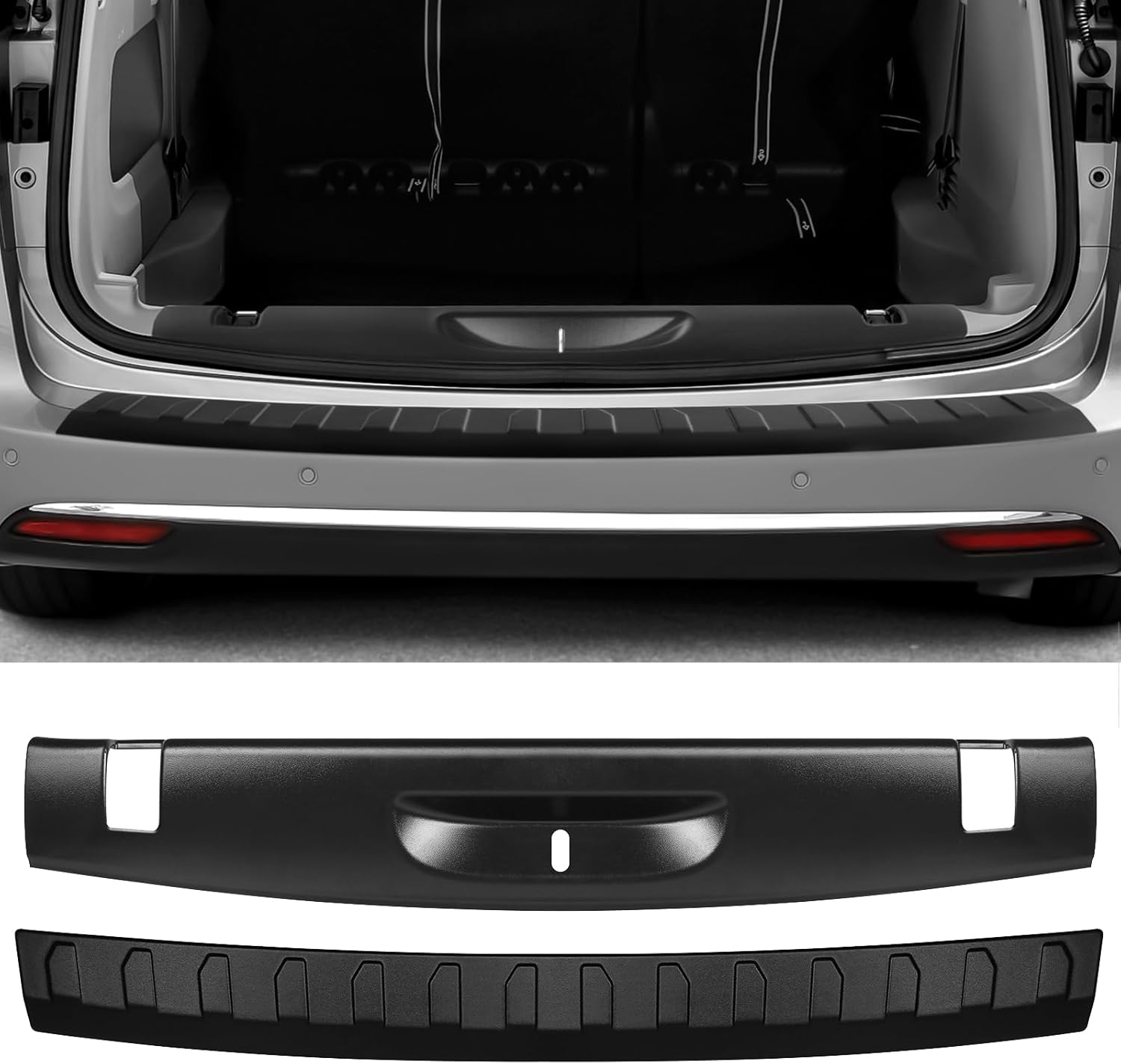 YOJOJOCO 2PCS Rear Bumper Protector Compatible with Chrysler Pacifica 2017-2025 Accessories Matte Black ABS Material Rear Bumper Guard Trunk Sill Protector