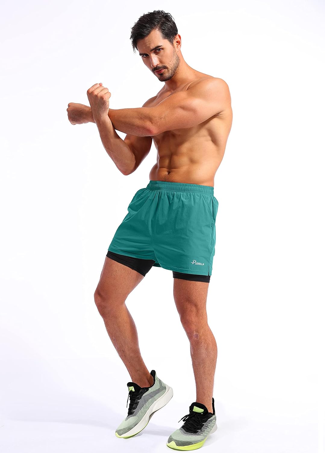 Pudolla Men’s 2 in 1 Running Shorts 5" Quick Dry Gym Athletic Workout Shorts for Men with Phone Pockets - Image 6