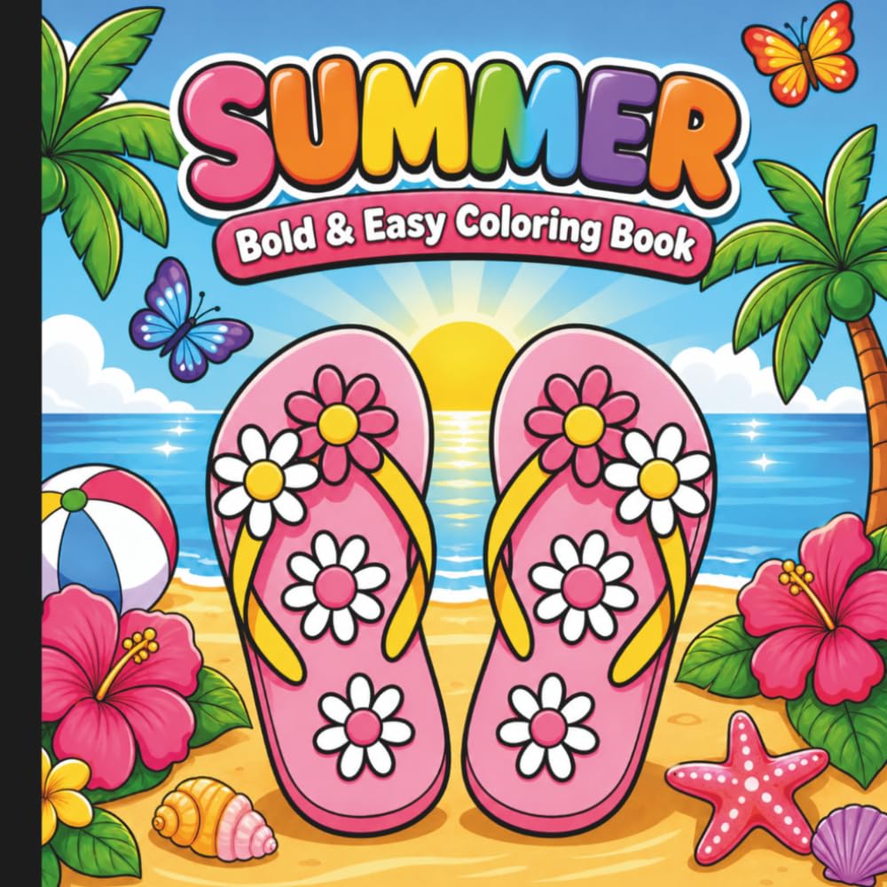 Summer Bold And Easy Coloring Book: Summer Coloring Book For Adults And Kids (Summer Fun For Everyone)
