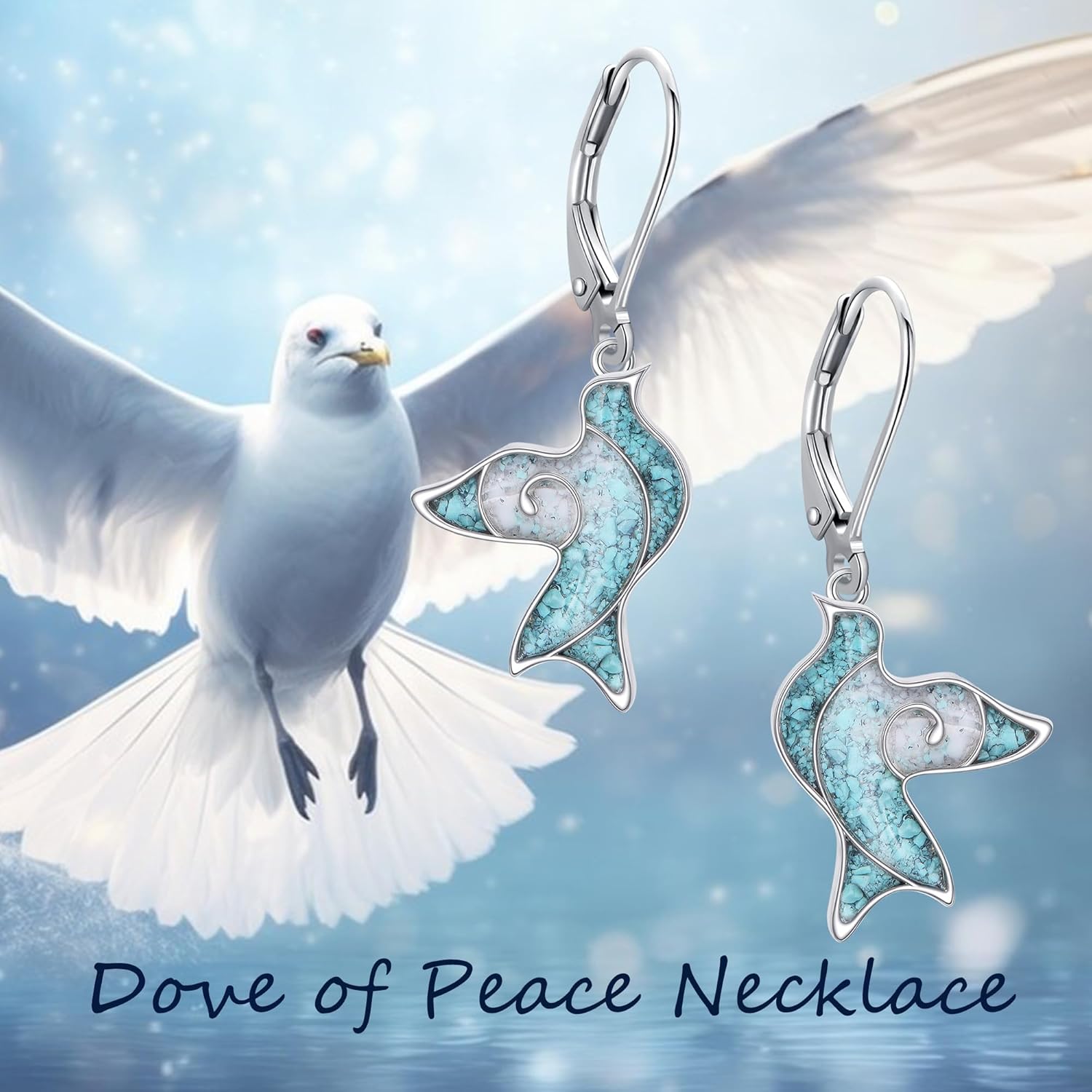 Phoenix/Horse/Flower of Life/Hummingbird/Butterfly/Dove Earrings Sterling Silver Opal/Turquoise Aniaml Dangle Drop Earring Aniaml Jewelry Gifts for Women