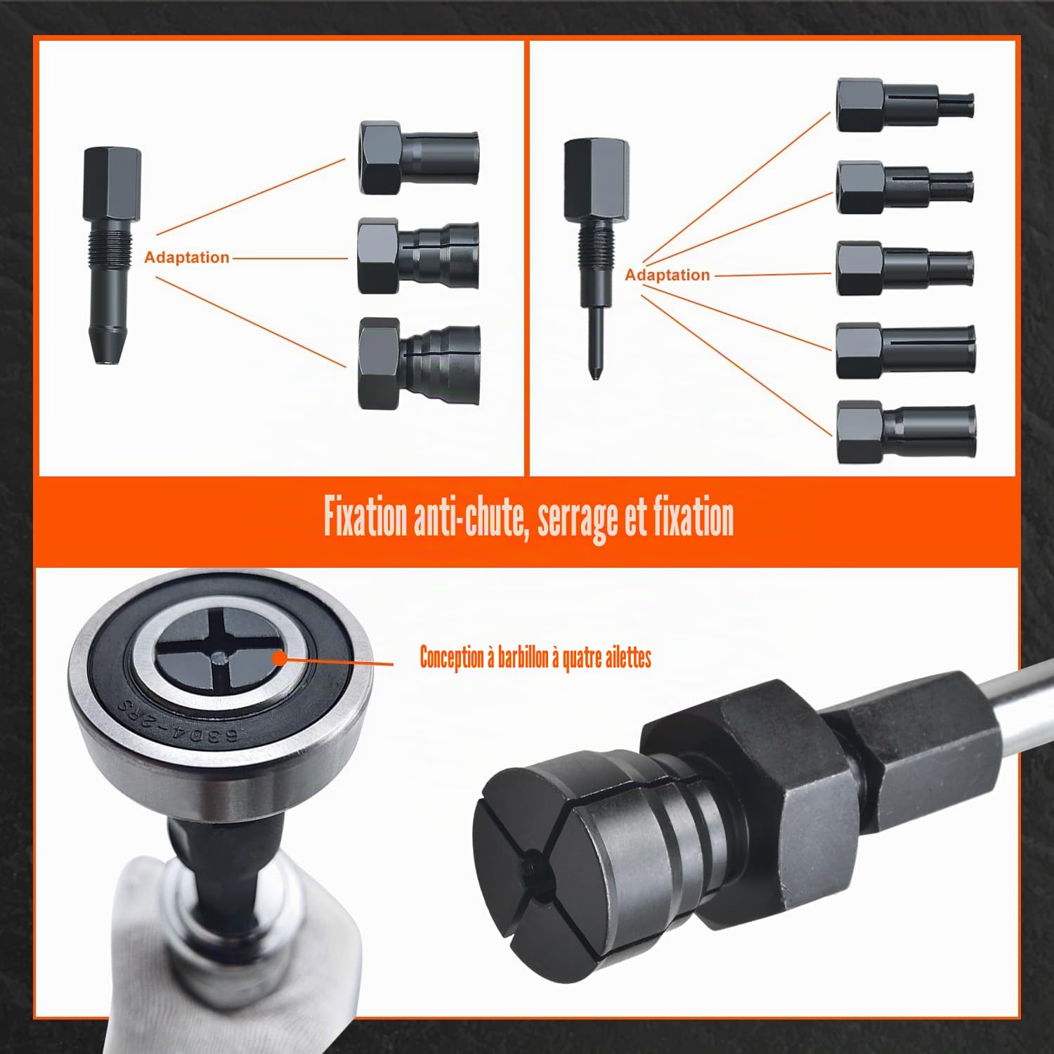 Lot de 12 extracteurs de roulements intérieurs 8-32 mm avec extracteur à 2 mâchoires pour Trous borgnes et Marteau Coulissant, pour vélo et Moto