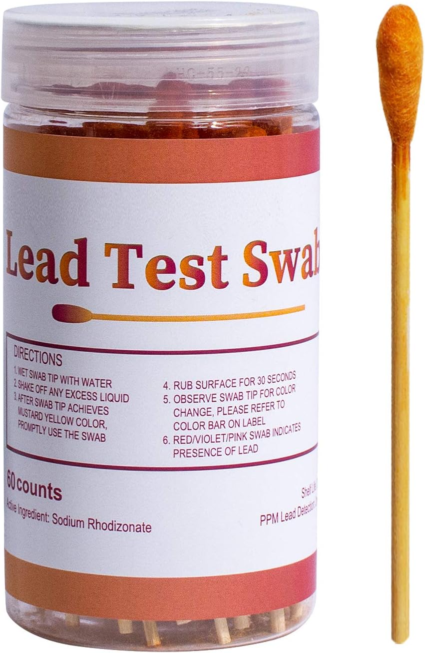 Lead Paint Test Kit with 60 pcs Test Swabs, Webetop Instant Lead Test Kit for All Painted Surfaces, Ceramics, Dishes, Metal, Wood, Rapid Test Results in 30 Seconds