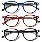 SIGVAN 3 Pack Reading Glasses Spring Hinge Stylish Readers Black/Tortoise for Men and Women (3 Pack Mix, 1.50)