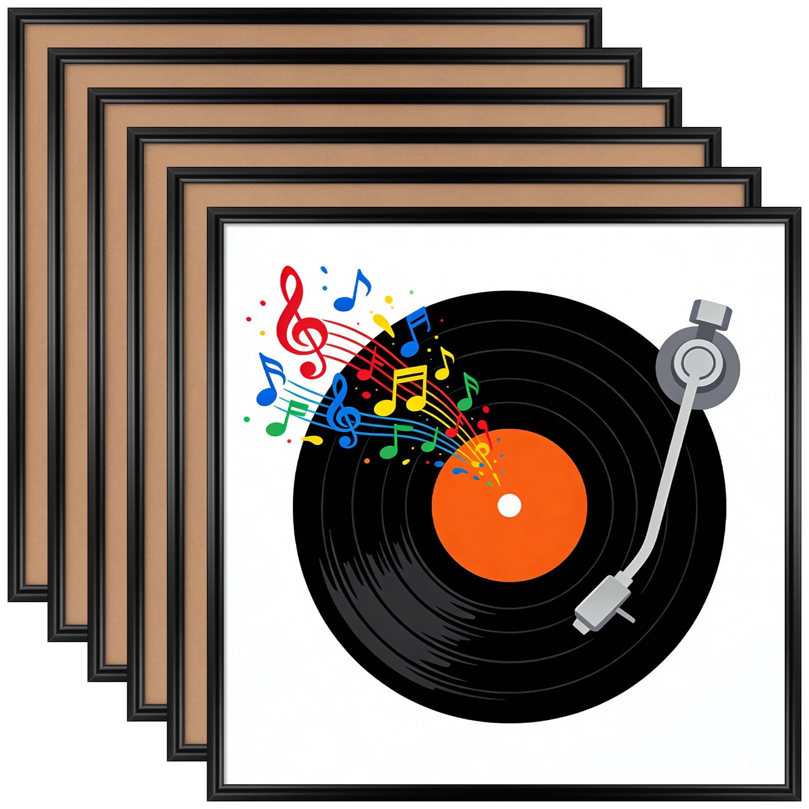 Cadre album vinyle 30,5 x 31,5 cm suspension murale pochette LP lot de 6