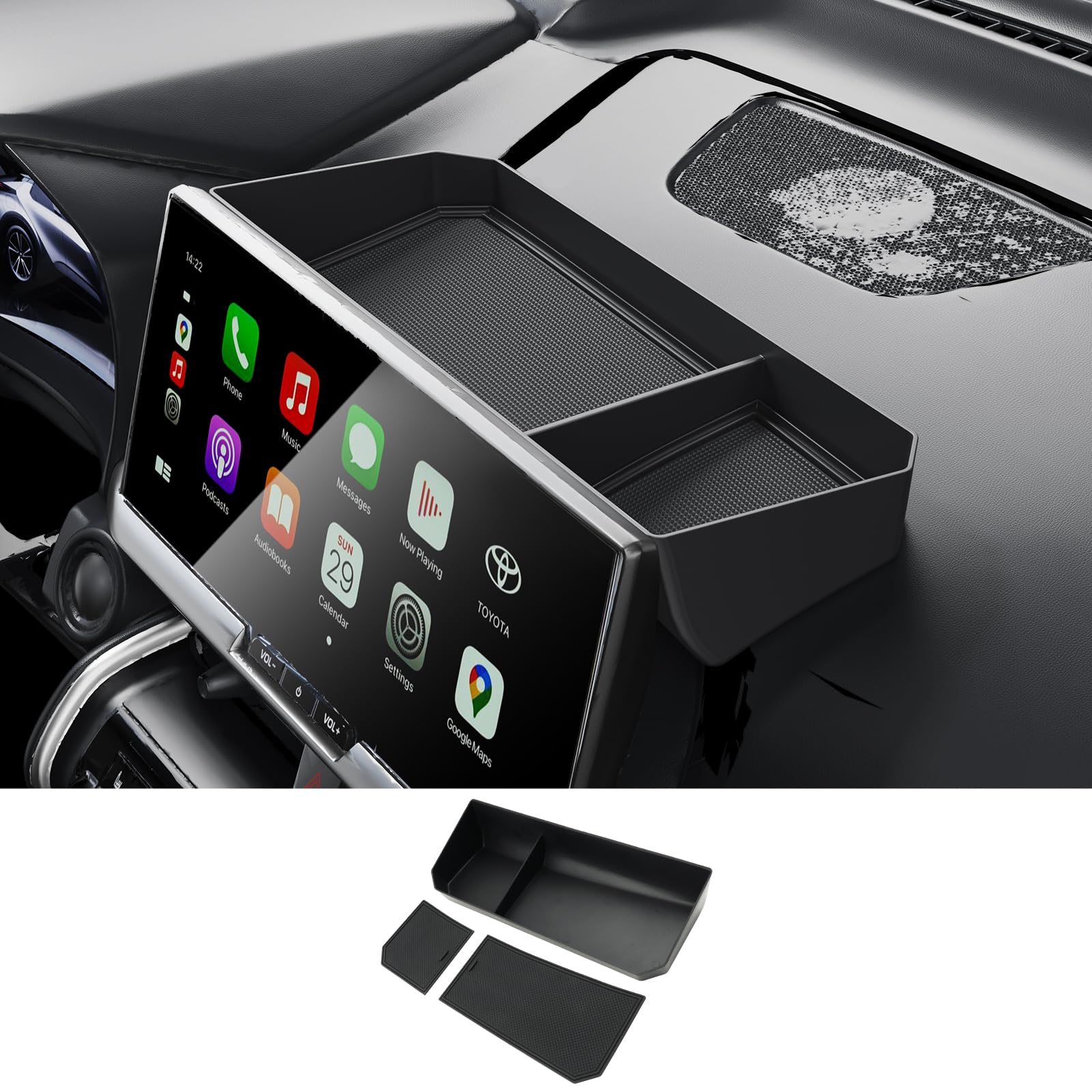 CDEFG Compatible avec Toyota C-HR CHR Hybrid 2024 2025 Facelift Console Centrale Organisateur Boîte de Rangement Compartiment à gants Rangement Console centrale de voiture Plateau Accessoires