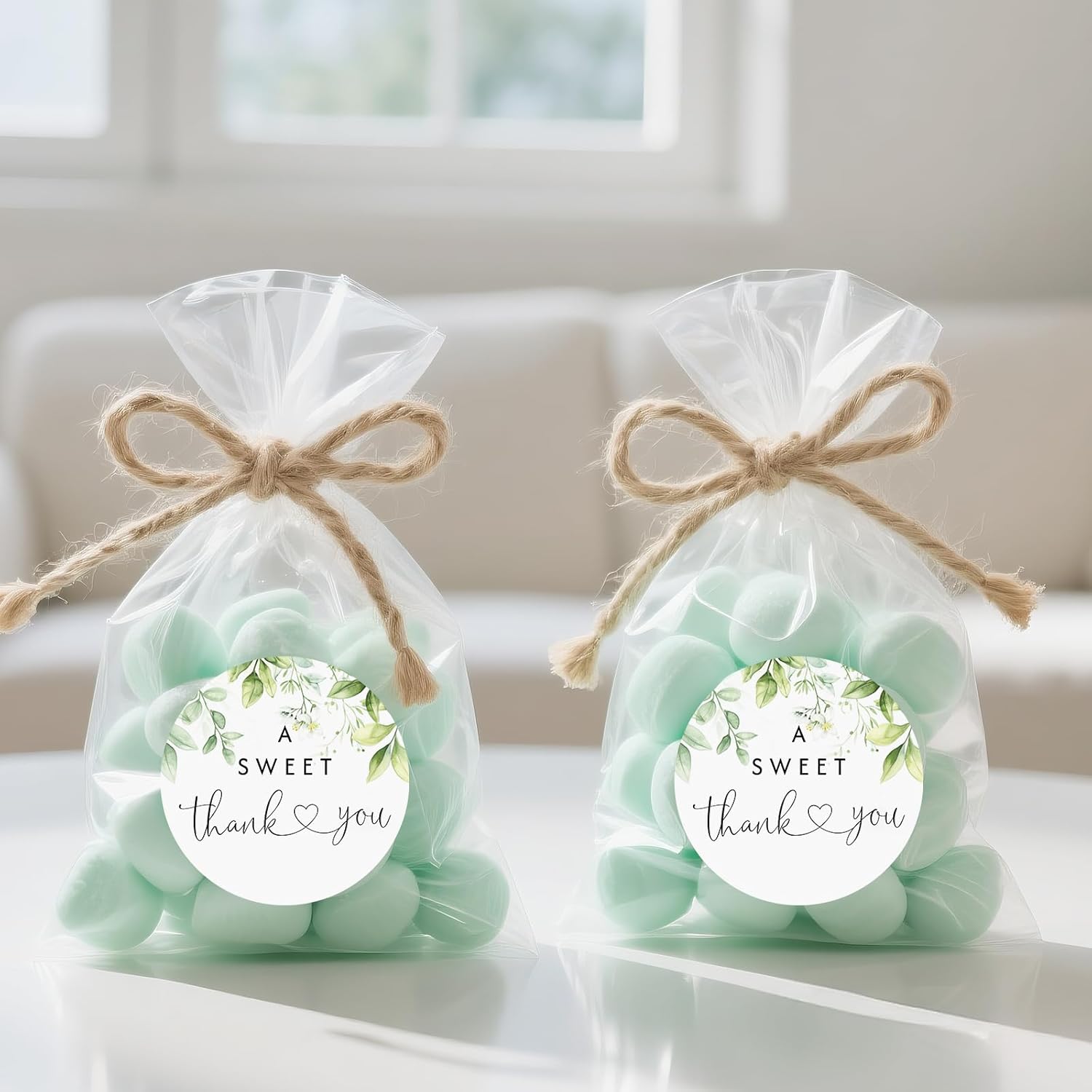 A Sweet Thank You Stickers - 120Pcs 2 Inch Personalized Thank You Stickers Small Business Thanks Sticker for Envelope Seals Packaging Bags Wedding Baby Shower Birthday Party Favors (Green) - Image 7