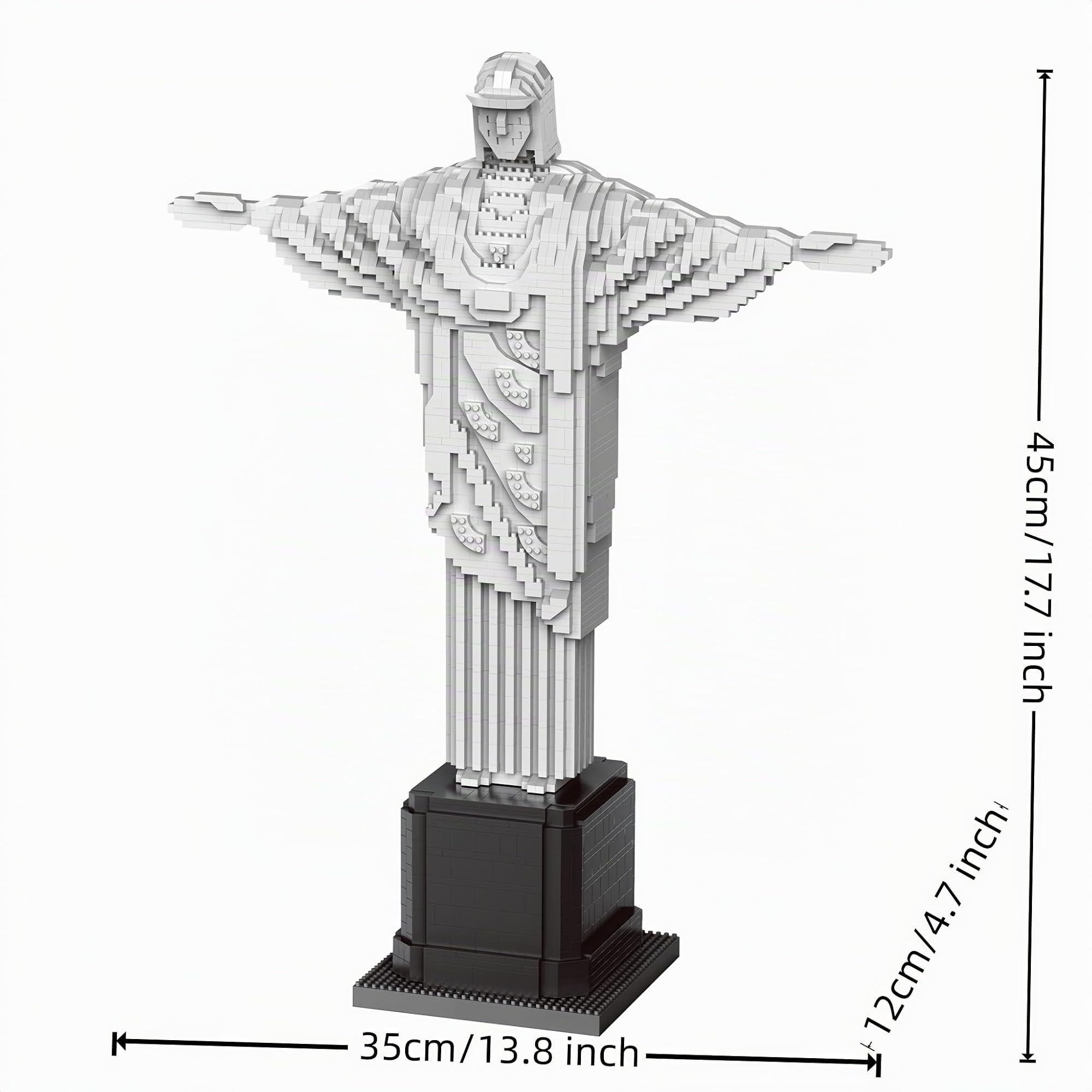 Bloques de construcción con forma de cruz de Jesucristo de 18 pulgadas Una representación religiosa tranquila que ayuda a aliviar el estrés. Ideal como regalo cristiano para la decoración del hogar o