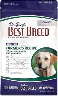 Dr. Gary's Best Breed Grain Free Farmer's Recipe Slow-Cooked in USA, Natural Dry Dog Food for All Breeds and Sizes, 4lbs.
