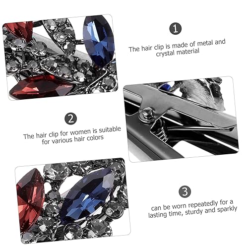 Miniatura 8 de Pinzas de pelo de cocodrilo con diamantes de imitación, pinzas para el pelo de cocodrilo, pasadores de lujo para mujer, pinzas de cocodrilo para