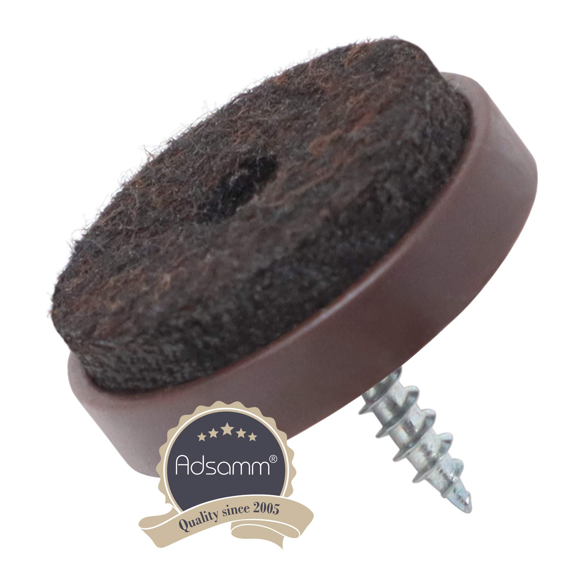 Adsamm FP-S-BR-28-16 FP-S-BR-28 16 x Felt Pads with Screw Brown 28 mm — view 4