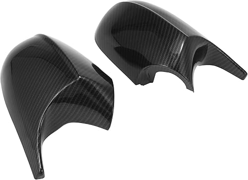 Miniatura 6 de X AUTOHAUX Par de espejos retrovisores exteriores Cubierta de espejo de ala de puerta Tapa de fibra de carbono Estilo M3 para BMW Serie 3 E90 E91