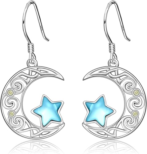 Moon Dangle Earrings 925 Sterling Silver Crescent Moon Earrings for Women Birthday Festival Jewelry Gifts