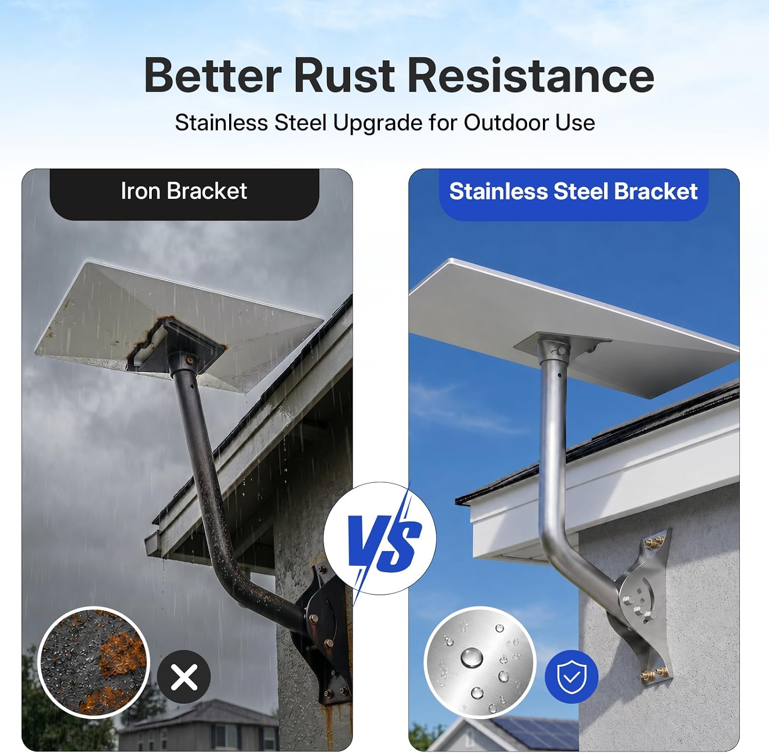 Condition photo showing New/Like New for standard 4/4x mount for starlink, stainless steel gen 3 wall & roof mounting kit, rustproof adjustable mount with aluminum adapter (18in pro)